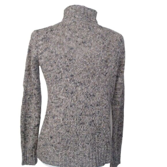 Liz Claiborne Brown Variegated Cotton Blend 1/4 Zip Long Sleeve Sweater Size M - Picture 7 of 12